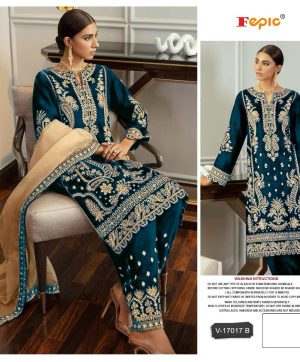 FEPIC V 17017 B VELVET PAKIATANI SUITS IN INDIA