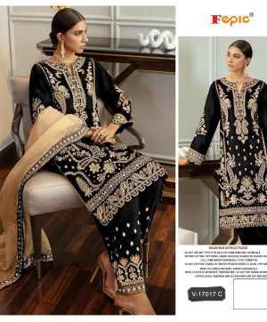 FEPIC V 17017 C VELVET PAKIATANI SUITS IN INDIA