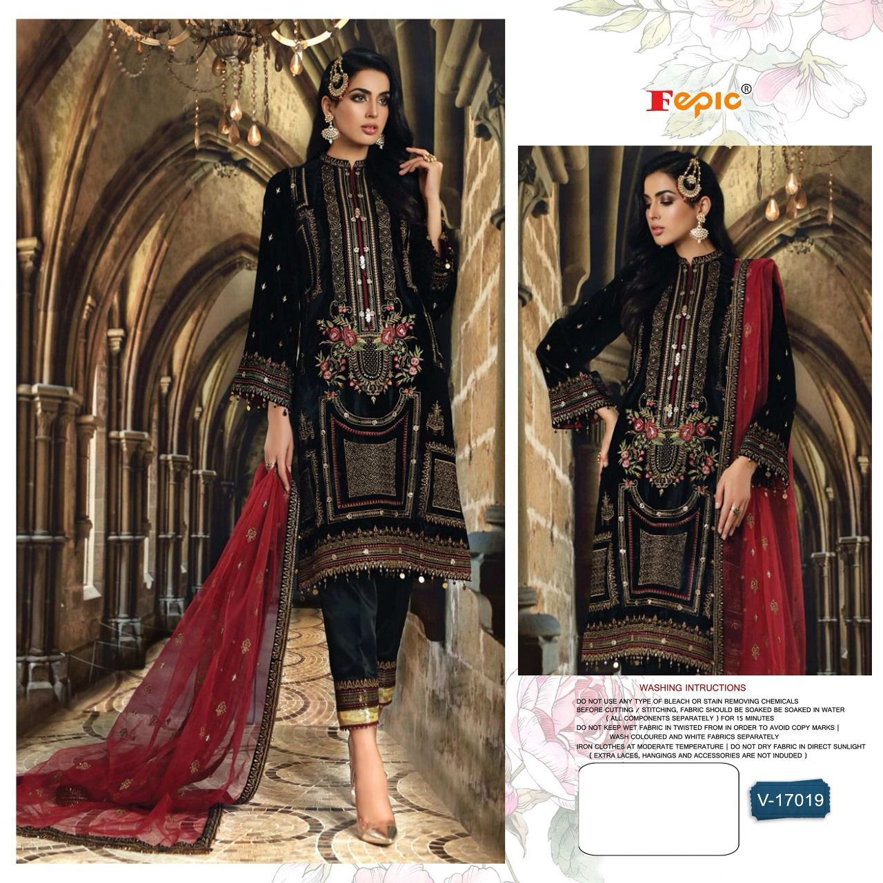 FEPIC V 17019 VELVET PAKISTANI SUITS IN INDIA