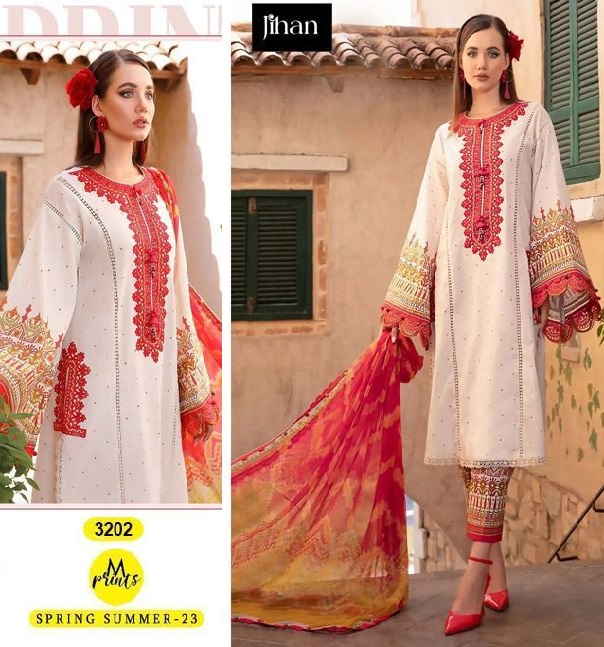 JIHAN 3202 M PRINTS PAKISTANI SUITS WHOLESALE