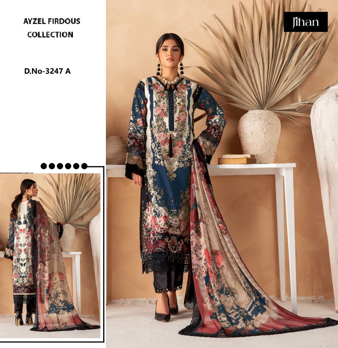 JIHAN 3247 A AYZEL FIRDOUS PAKISTANI SUITS