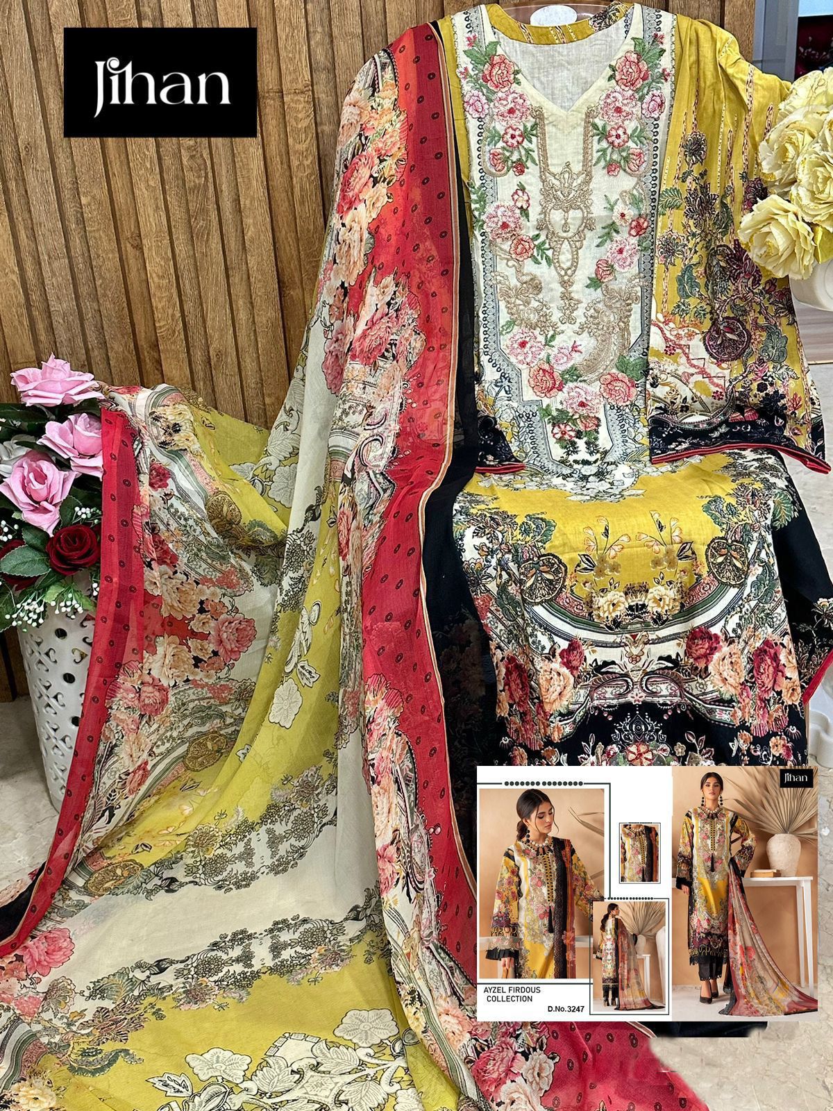 JIHAN 3247 AYZEL FIRDOUS PAKISTANI SUITS