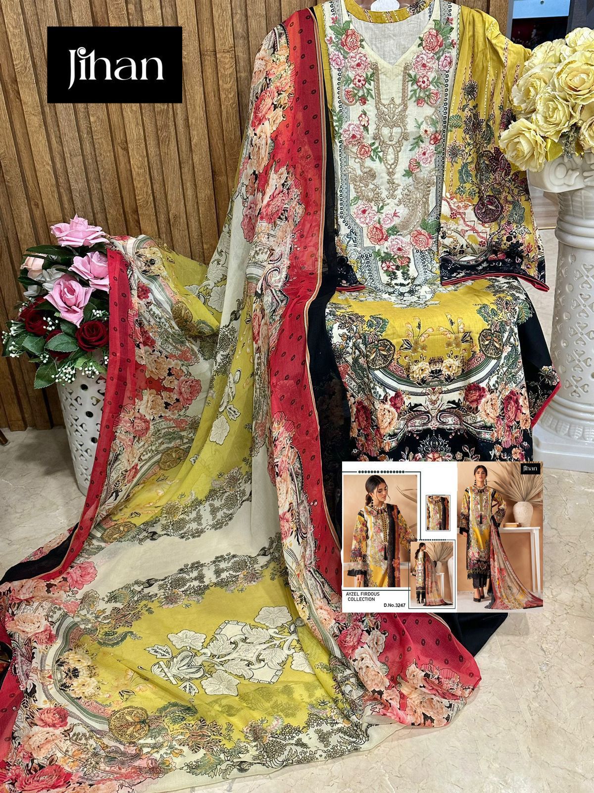 JIHAN 3247 AYZEL FIRDOUS PAKISTANI SUITS