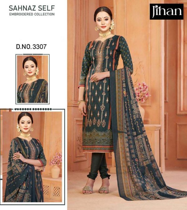 JIHAN 3307 SAHNAZ SELF SALWAR SUITS IN INDIA