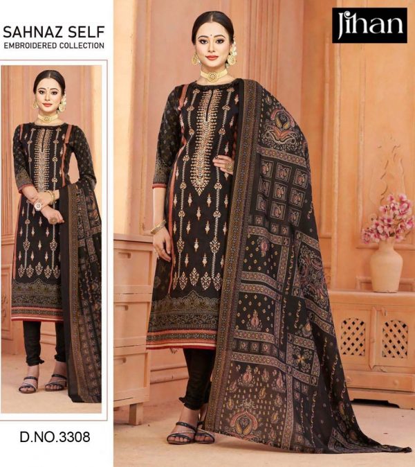 JIHAN 3308 SAHNAZ SELF SALWAR SUITS IN INDIA