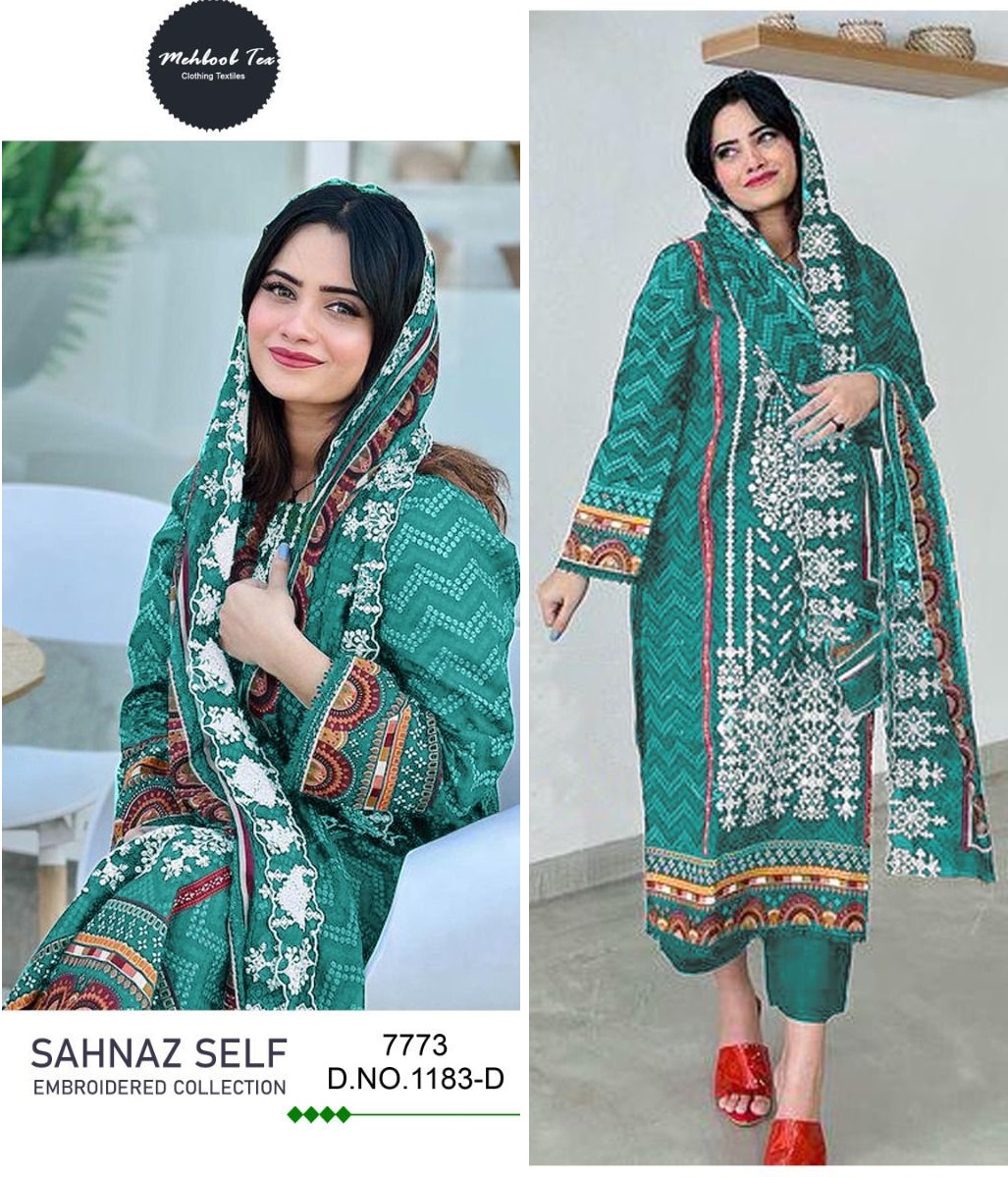 MEHBOOB TEX 1183 D SAHNAZ SELF PAKISTANI SUITS