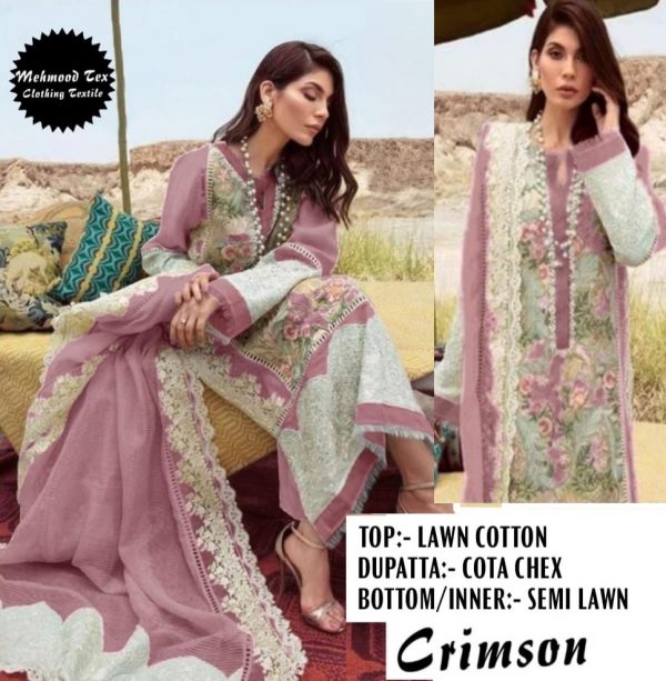 MEHMOOD TEX CRIMSON PAKISTANI SUITS WHOLESALE