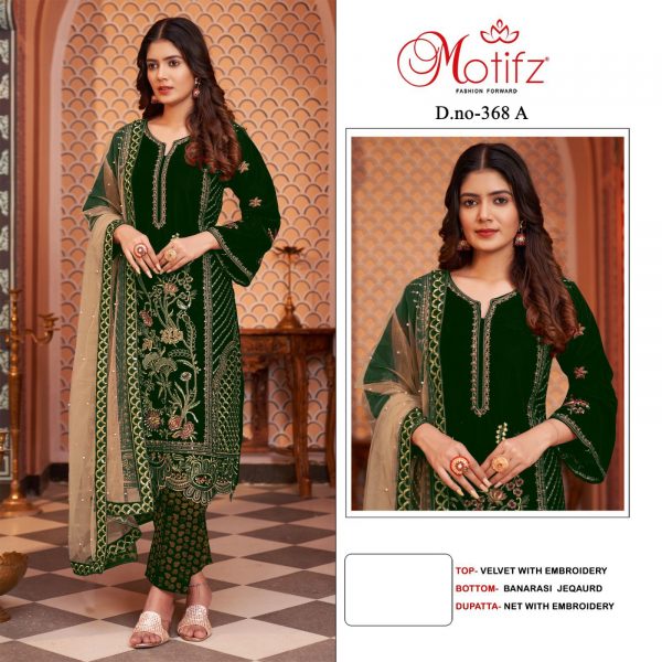 MOTIFZ 368 A VELVET PAKISTANI SUITS IN INDIA