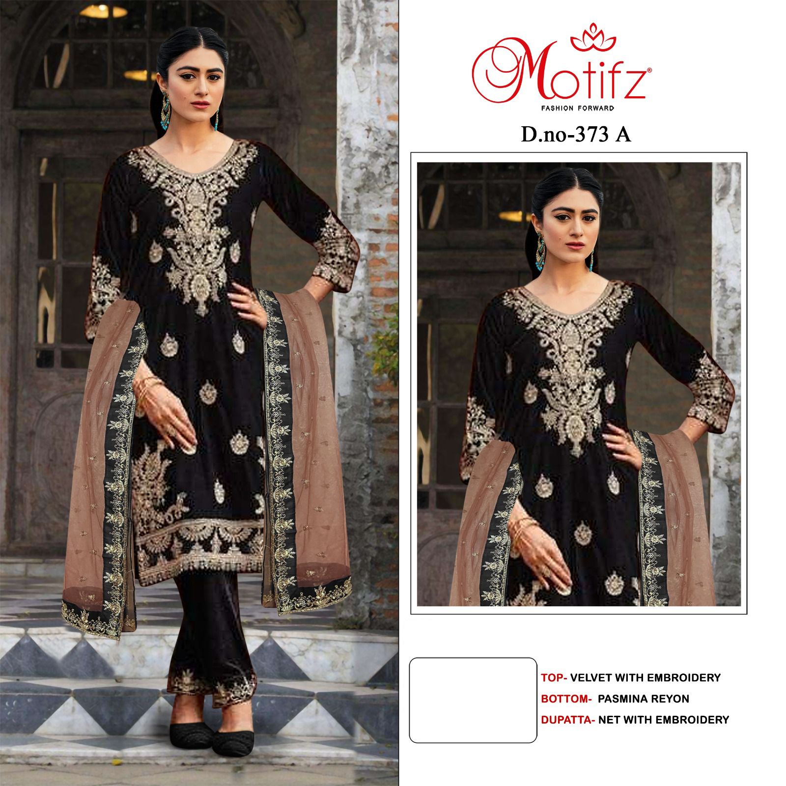 MOTIFZ 373 A VELVET PAKISTANI SUITS IN INDIA