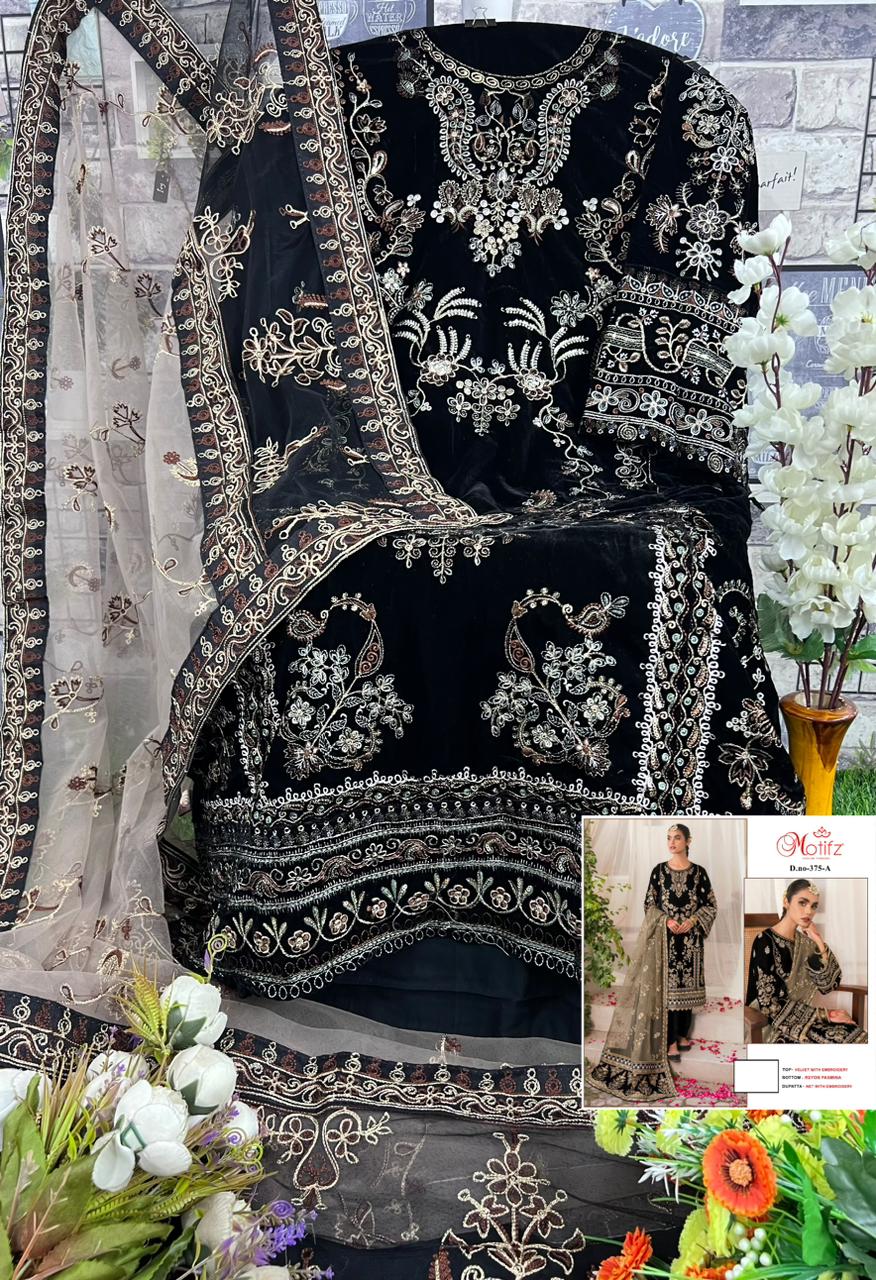 MOTIFZ 375 A VELVET PAKISTANI SUITS IN INDIA