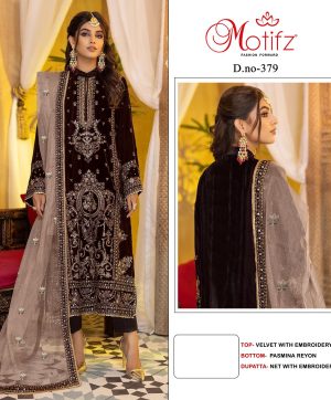 MOTIFZ 379 VELVET PAKISTANI SUITS IN INDIA