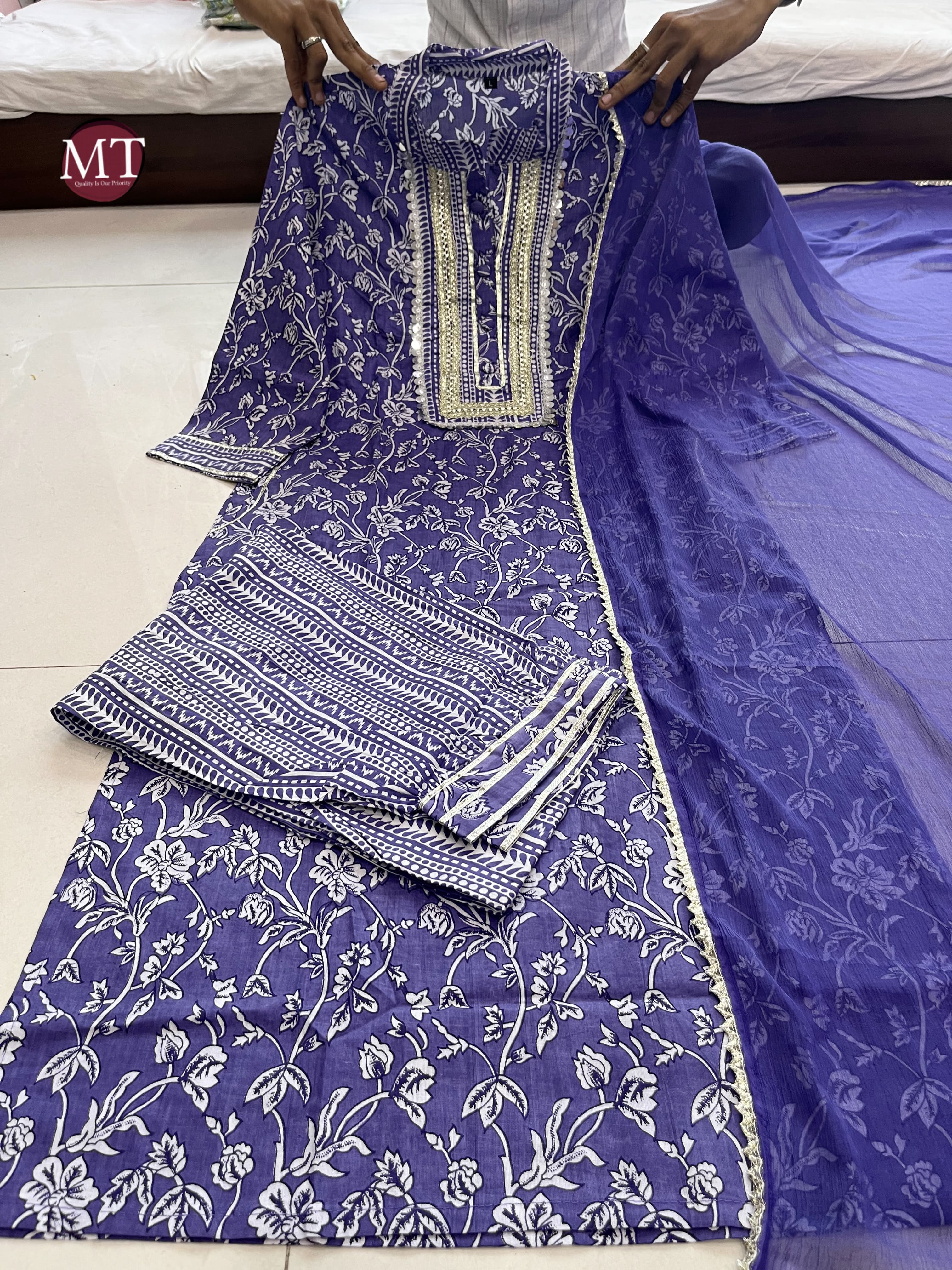 MURTI TRENDS BLUE AFGHANI STYLE SUITS WHOLESALE