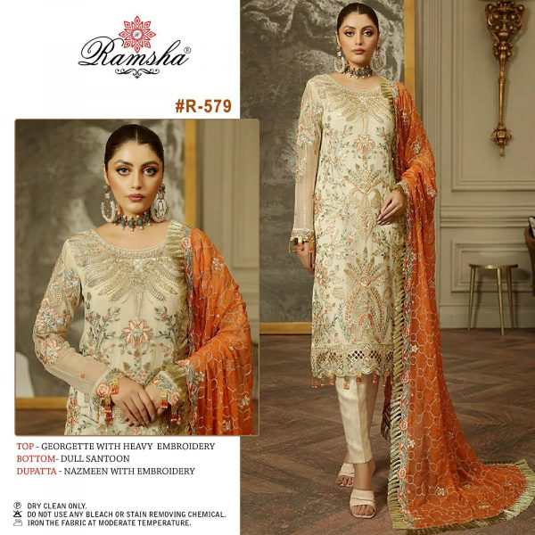 RAMSHA FASHION R 579 SALWAR SUITS WHOLESALE