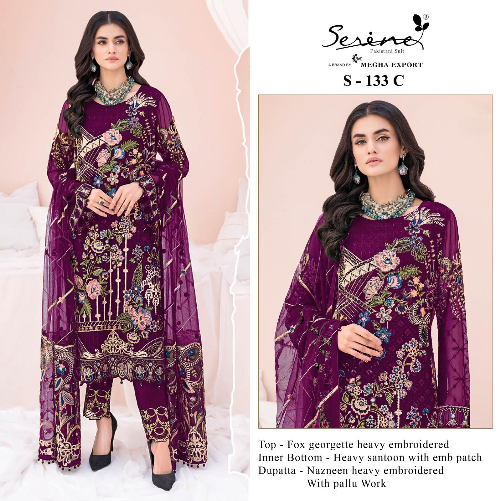 SERINE S 133 C PAKISTANI SUITS WHOLESALE