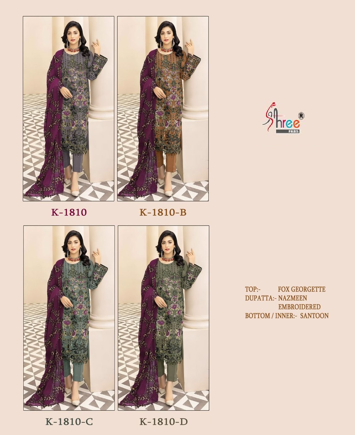 SHREE FABS K 1810 SERIES PAKISTANI SUITS IN INDIA