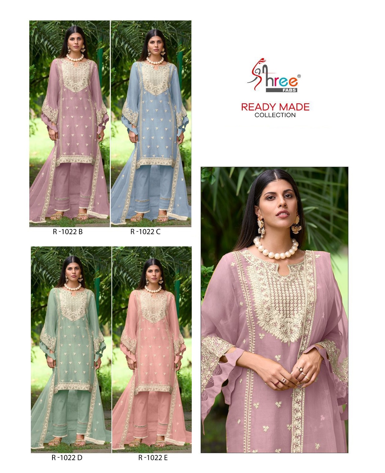 SHREE FABS R 1022 B TO E READYMADE SALWAR SUITS