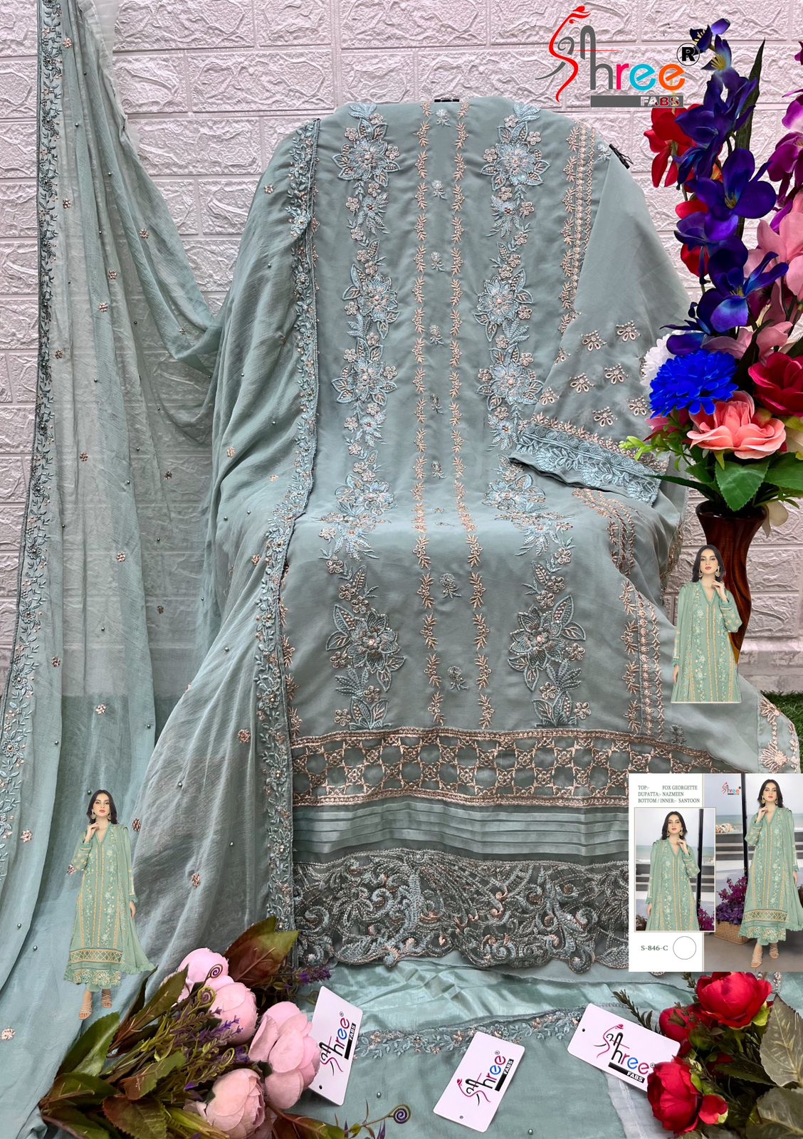 SHREE FABS S 846 SERIES PAKISTANI SUITS WHOLESALE