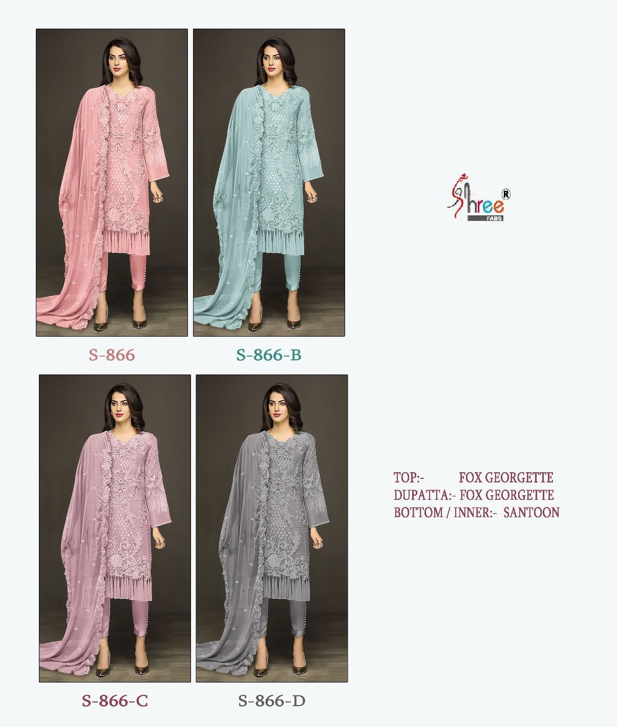 SHREE FABS S 866 SERIES PAKISTANI SUITS IN INDIA