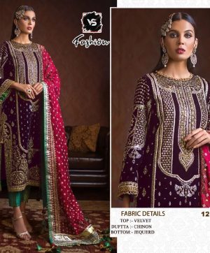 VS FASHION 1217 A VELVET SALWAR SUITS WHOLESALE