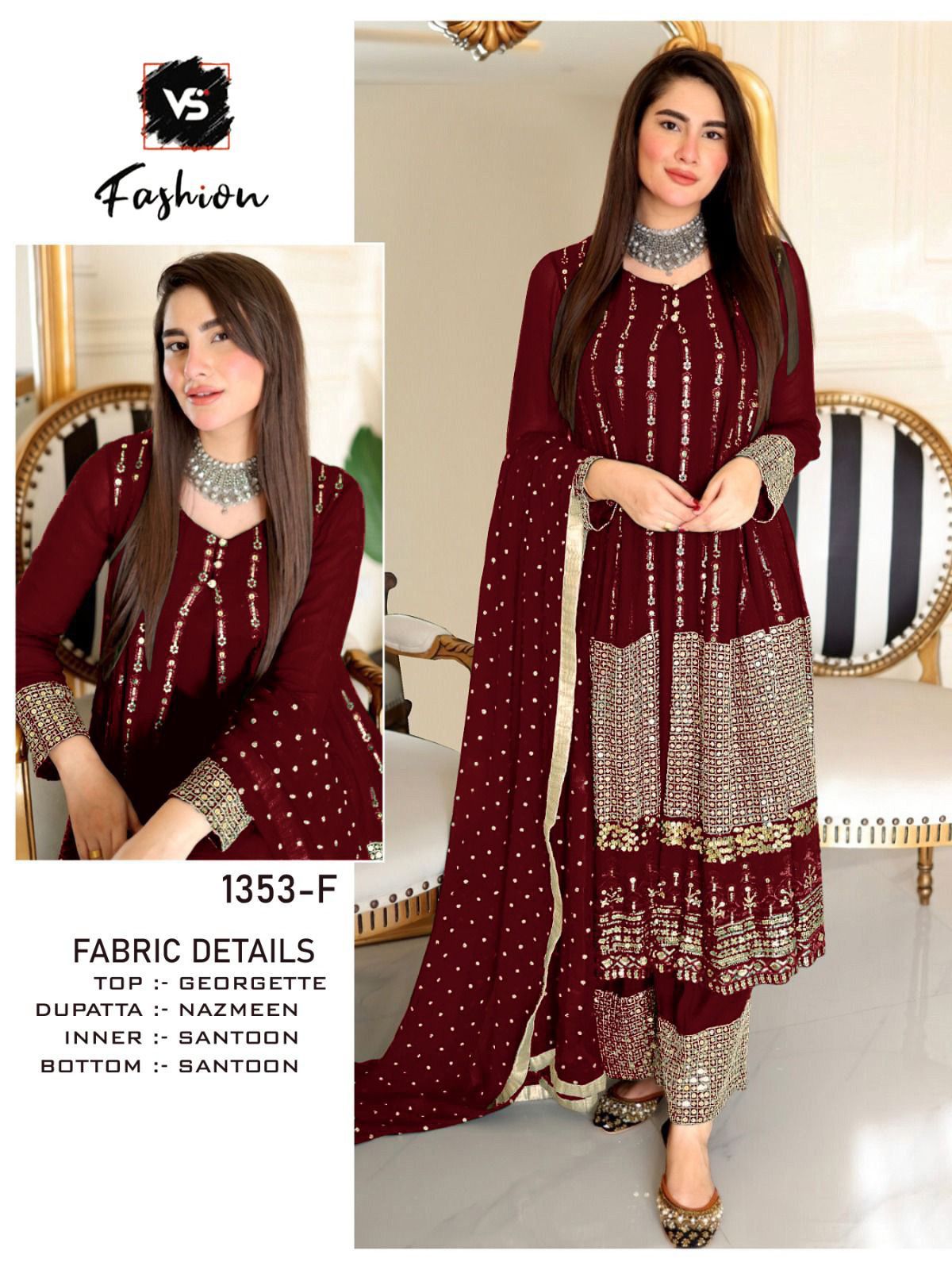 VS FASHION 1353 A TO G PAKISTANI SUITS IN INDIA