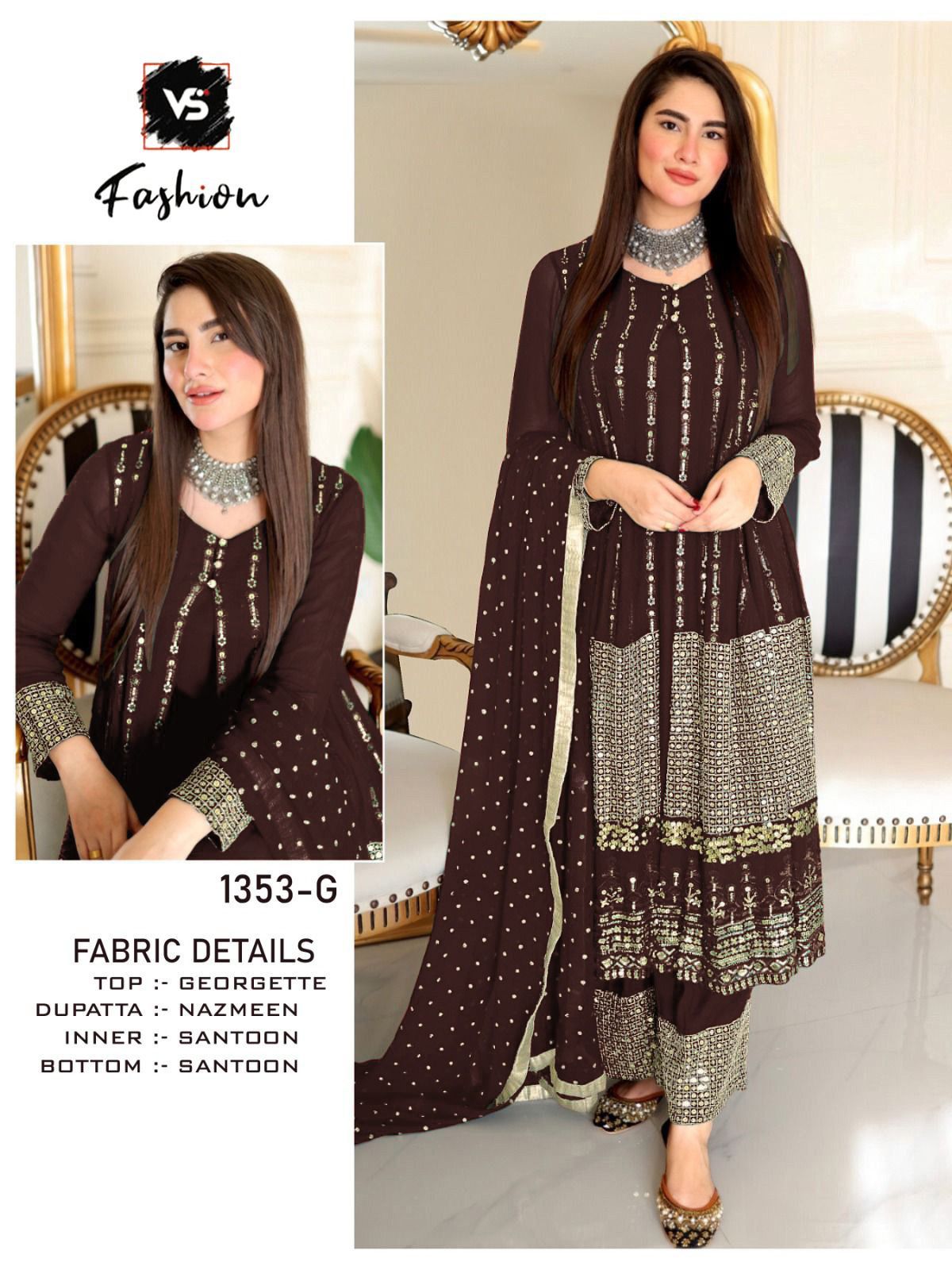 VS FASHION 1353 A TO G PAKISTANI SUITS IN INDIA