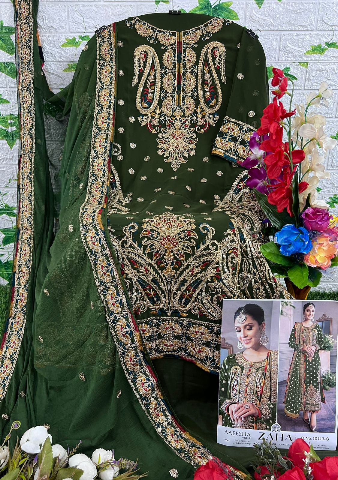 ZAHA 10113 G AAEESHA VOL 2 PAKISTANI SUITS