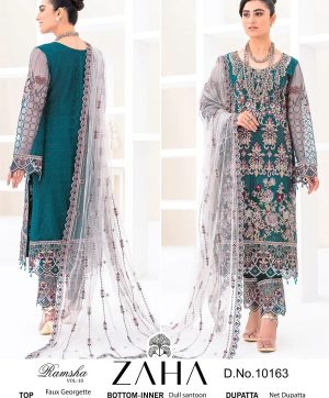 ZAHA 10163 RAMSHA VOL 10 PAKISTANI SUITS