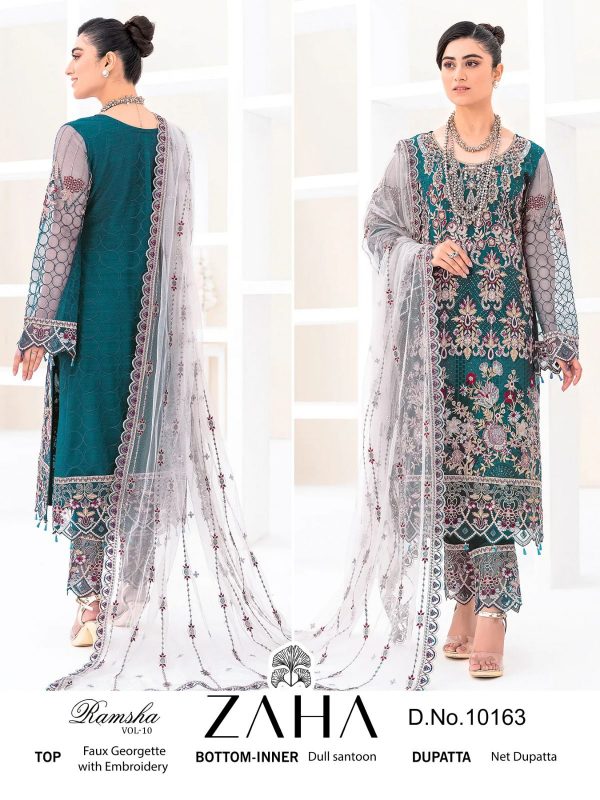 ZAHA 10163 RAMSHA VOL 10 PAKISTANI SUITS