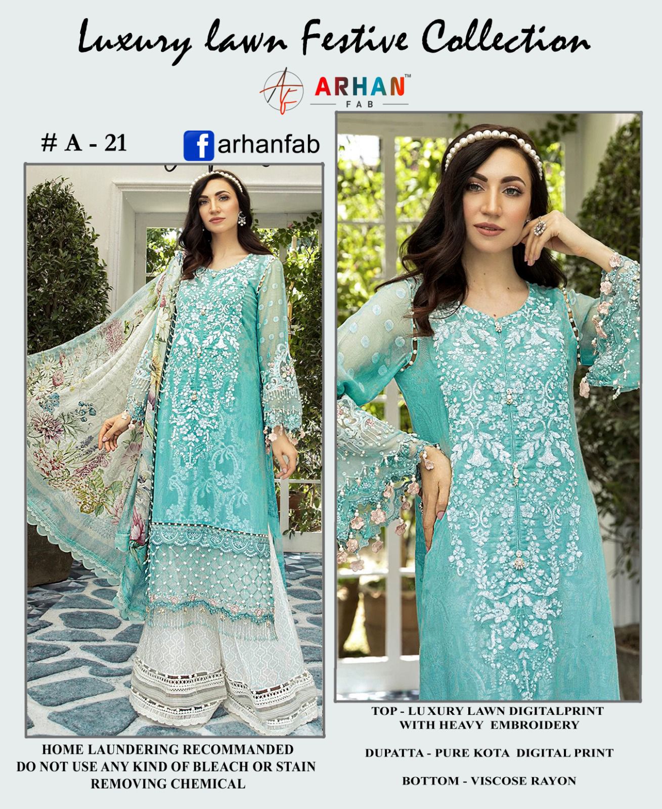 ARHAN FAB A 21 PAKISTANI SUITS MANUFACTURER