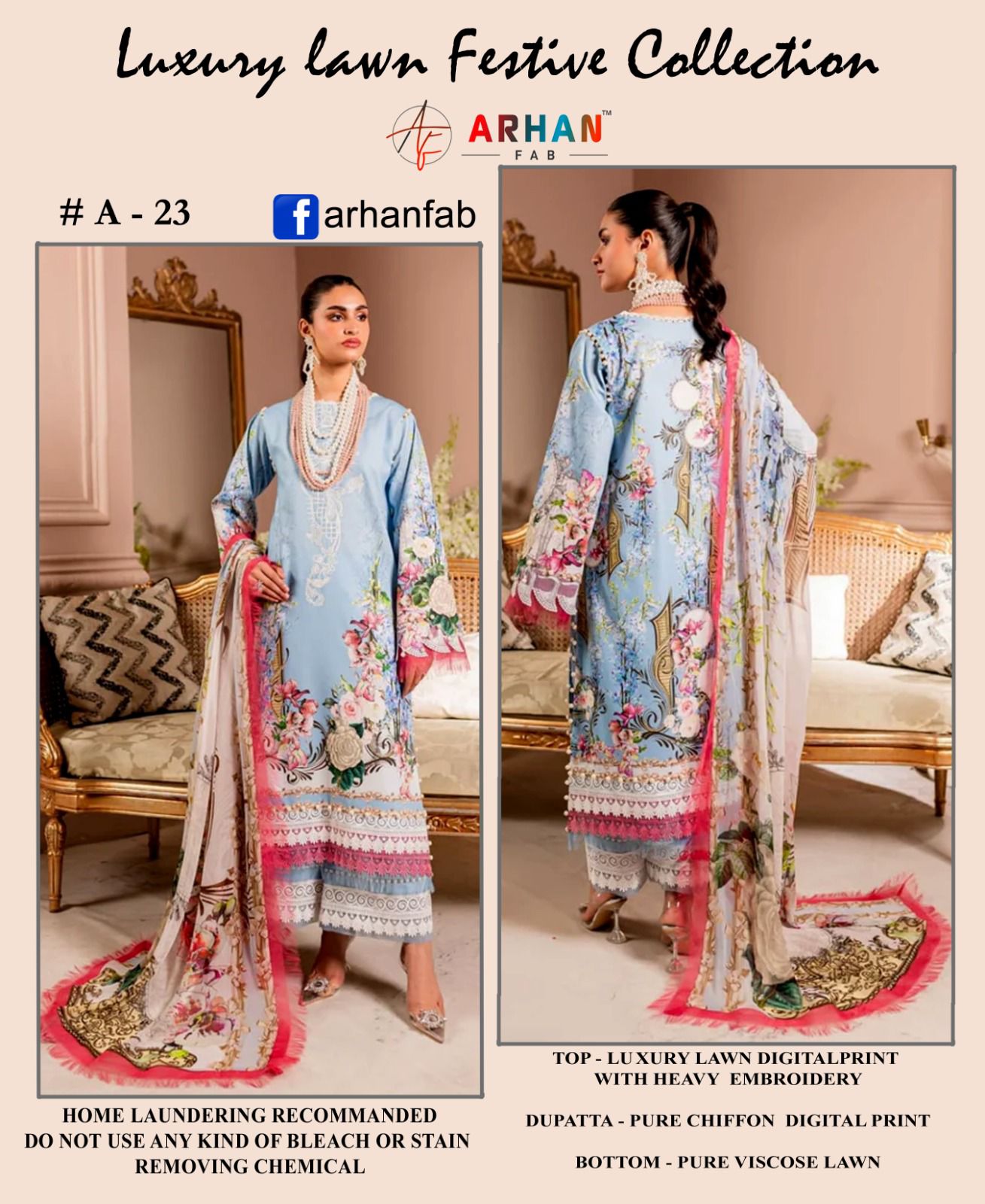 ARHAN FAB A 23 PAKISTAN SUITS MANUFACTURER