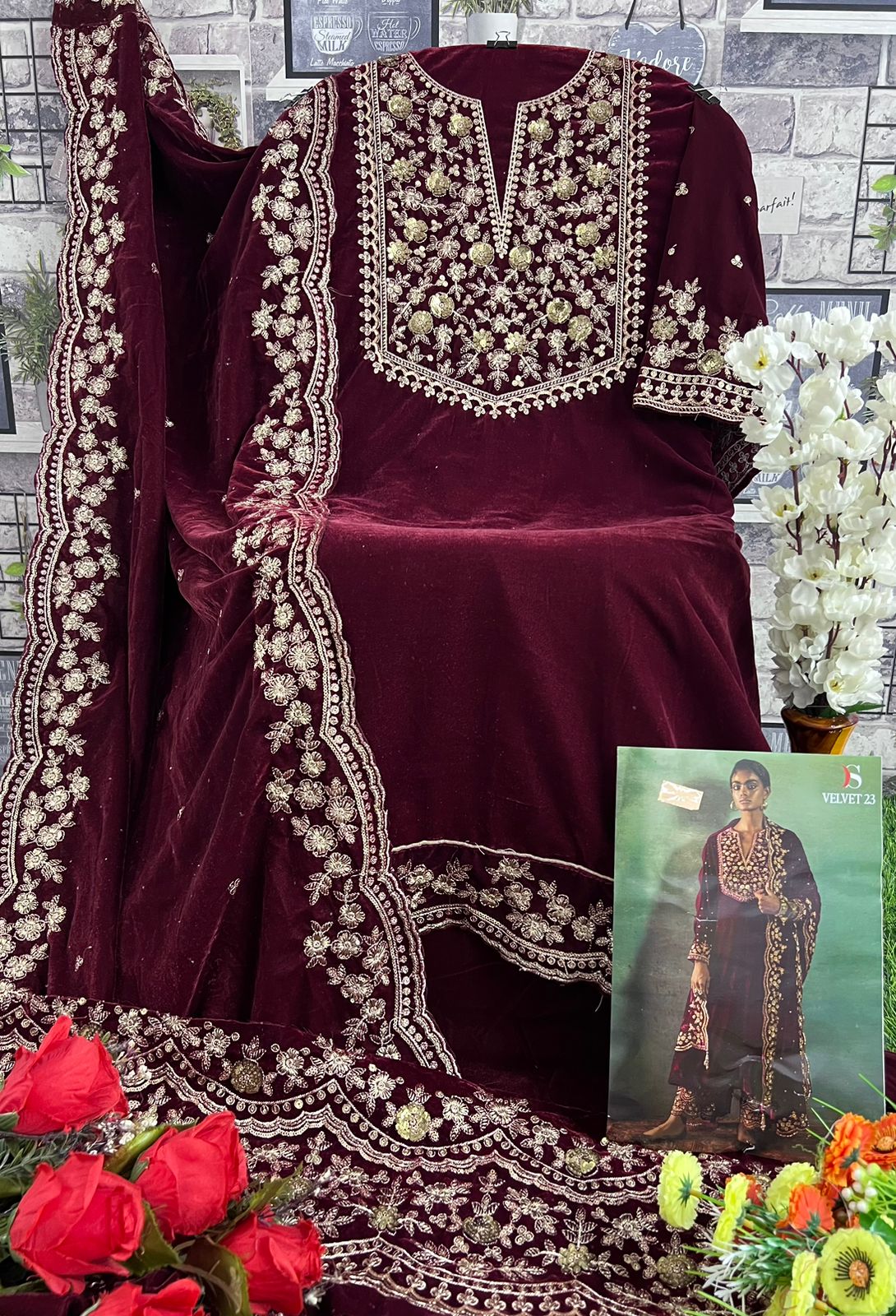 DEEPSY SUITS 32213 VELVET PAKISTANI SUITS