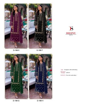 DEEPSY SUITS D 199 E TO H PAKISTANI SUITS IN INDIA