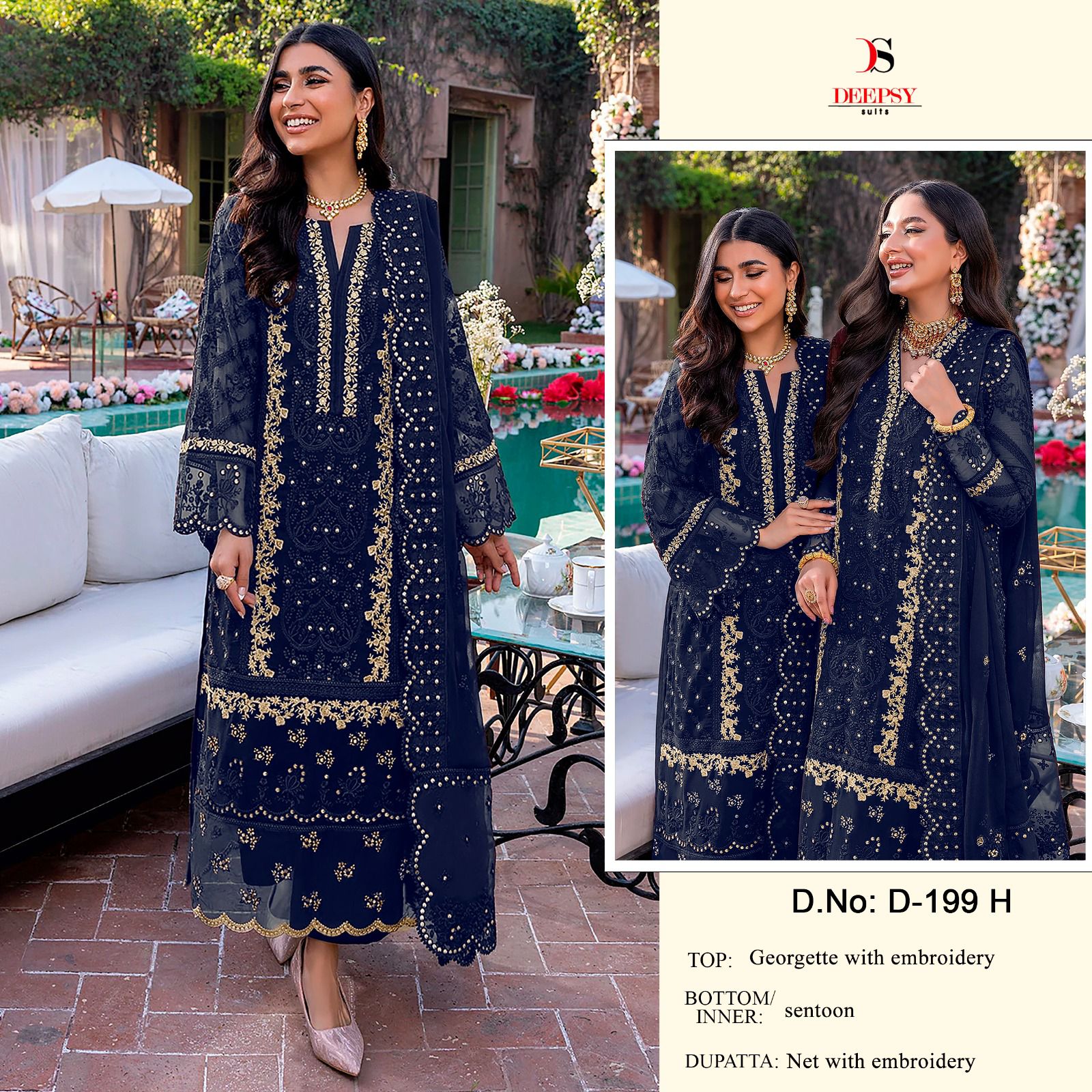 DEEPSY SUITS D 199 E TO H PAKISTANI SUITS IN INDIA