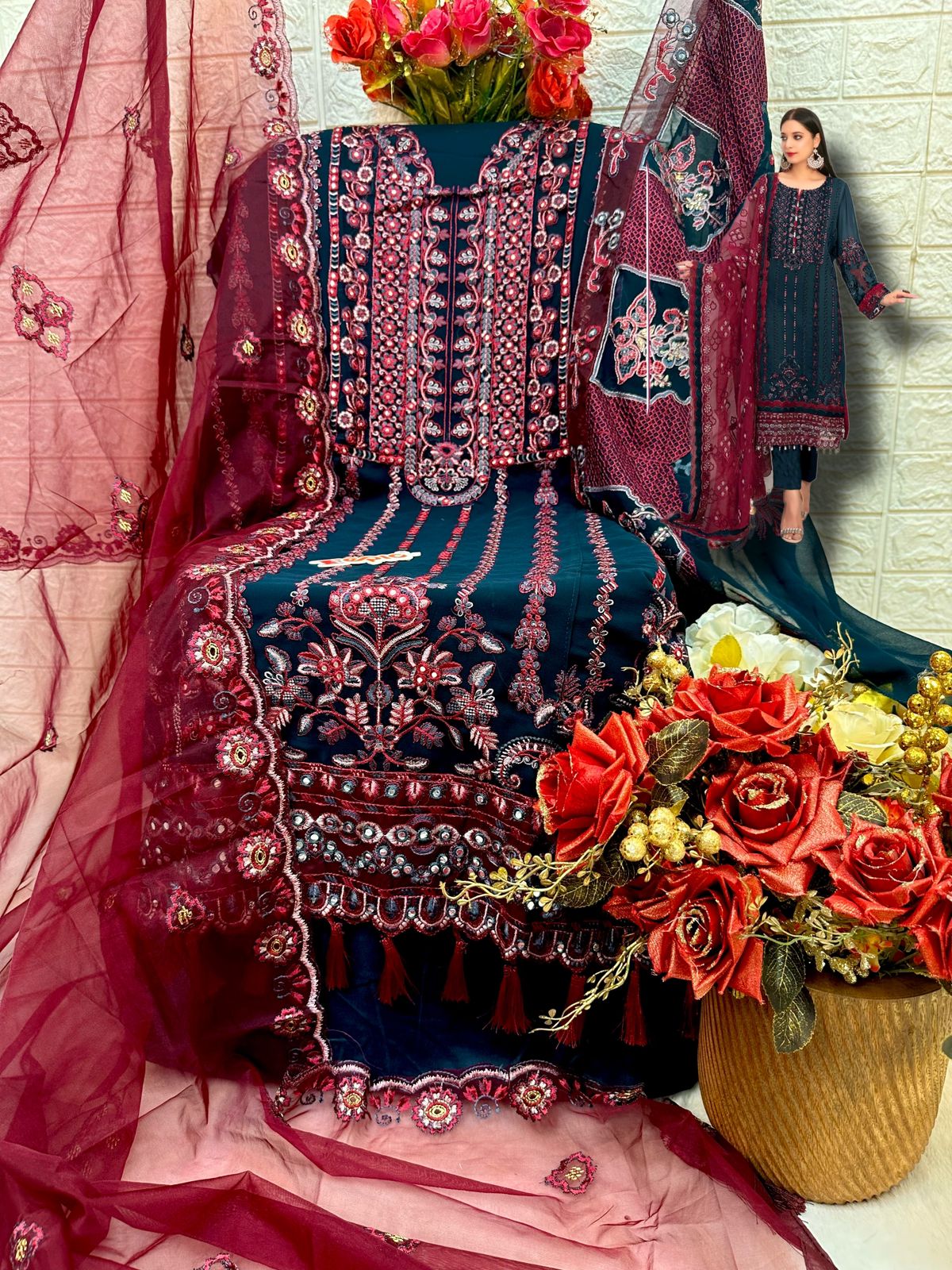 FEPIC C 1318 B ROSEMEEN PAKISTANI SUITS IN INDIA