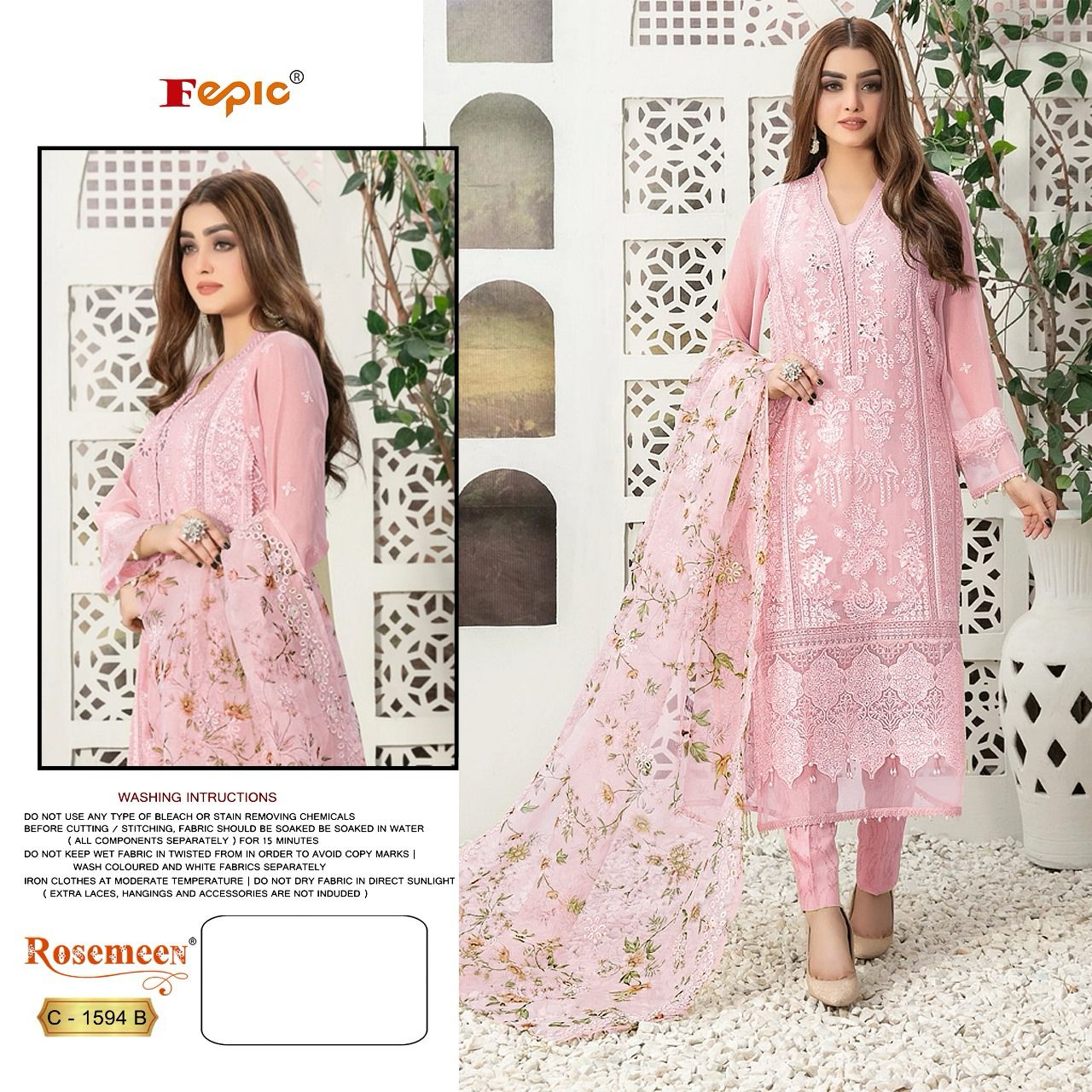 FEPIC C 1594 B ROSEMEEN PAKISTANI SUITS IN INDIA