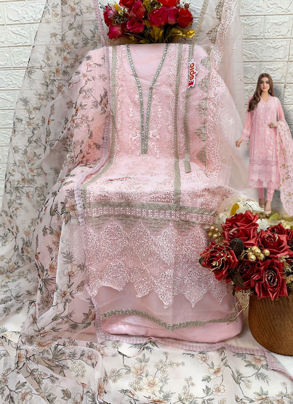 FEPIC C 1594 B ROSEMEEN PAKISTANI SUITS IN INDIA