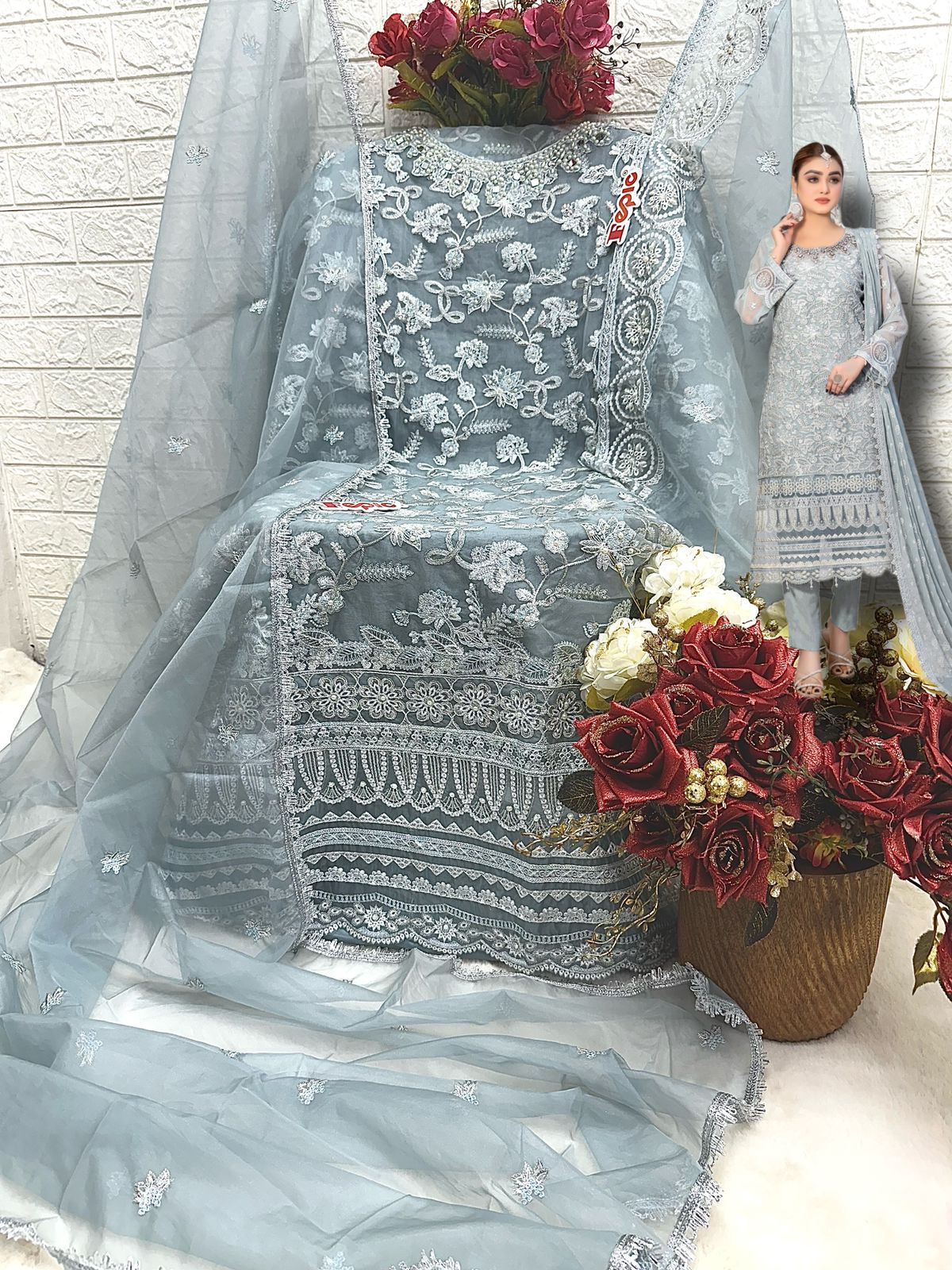 FEPIC C 1596 ROSEMEEN PAKISTANI SUITS WHOLESALE