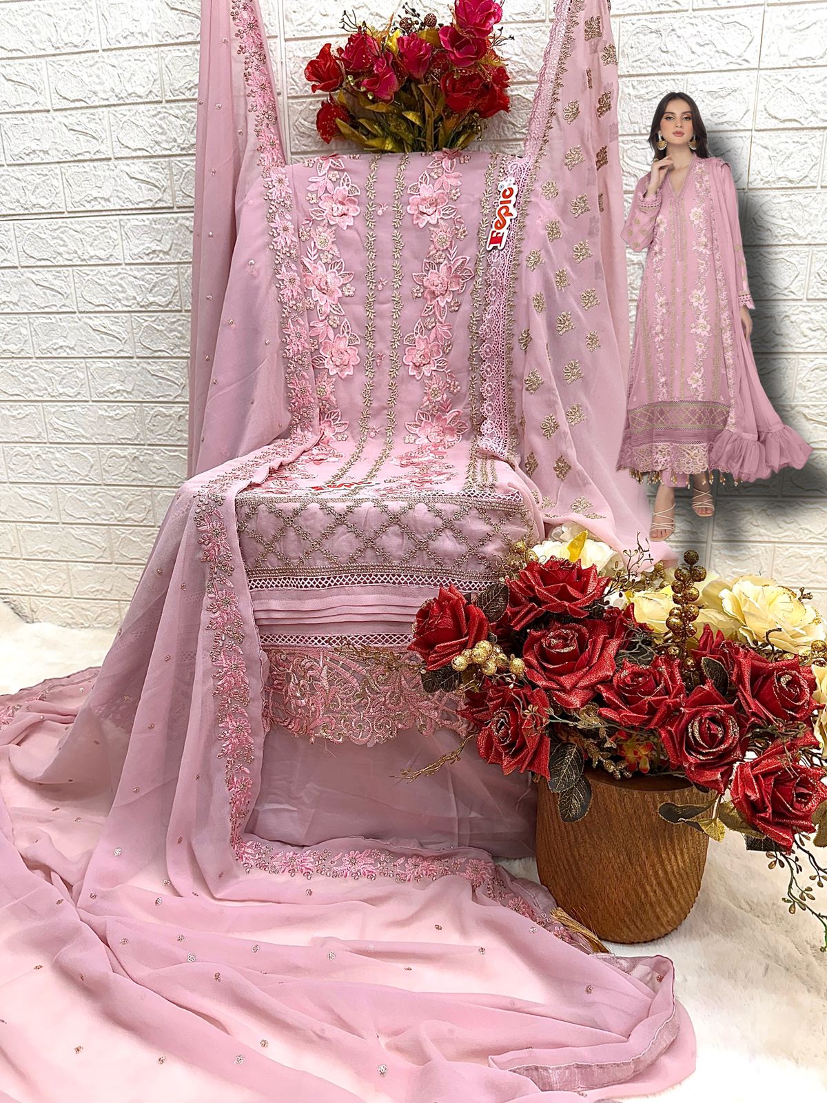 FEPIC C 1609 E ROSEMEEN PAKISTANI SUITS IN INDIA