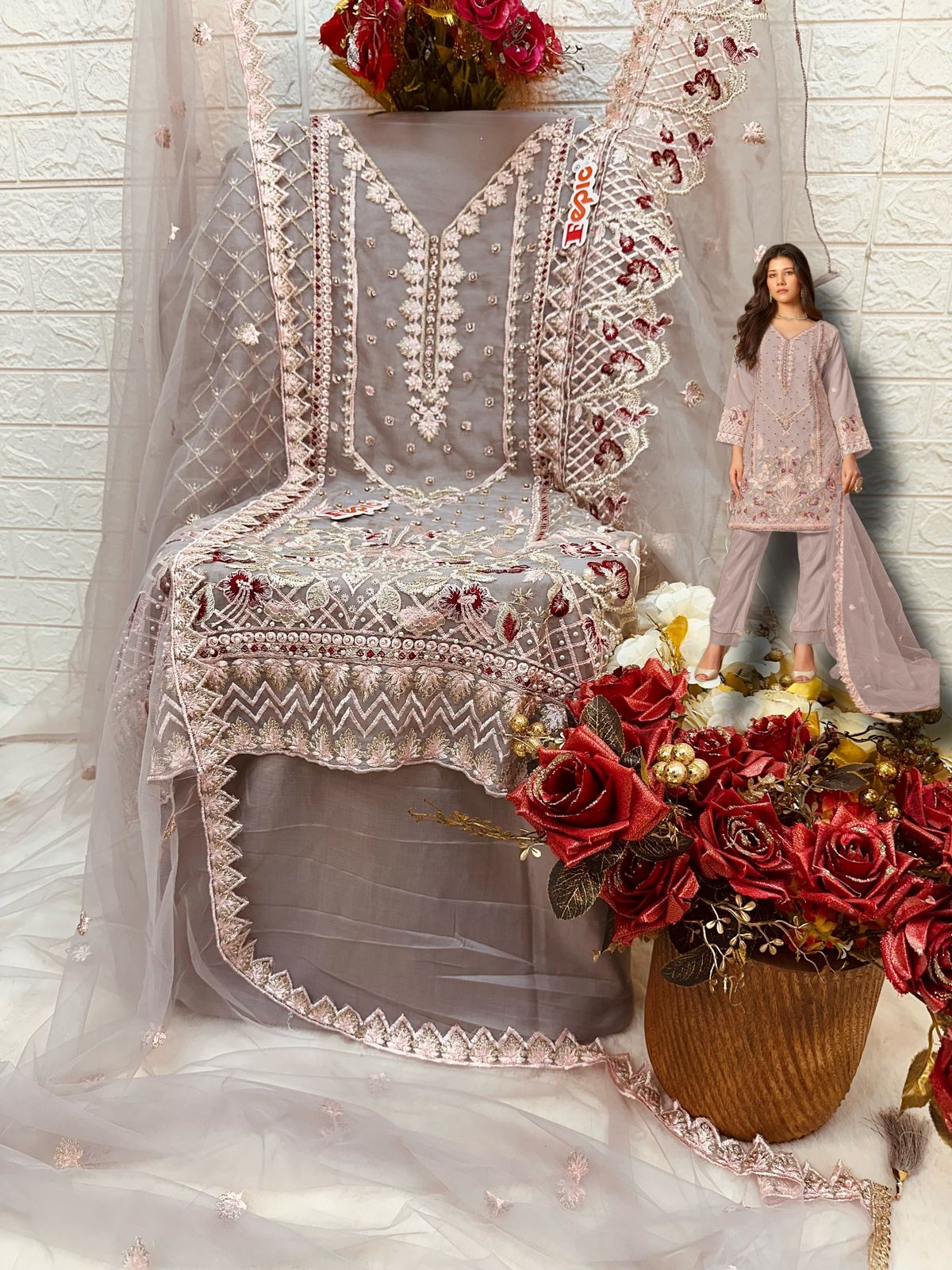 FEPIC C 1633 C ROSEMEEN PAKISTANI SUITS IN INDIA