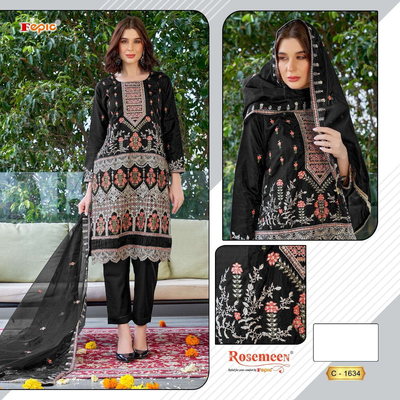 FEPIC C 1634 ROSEMEEN PAKISTANI SUITS IN INDIA