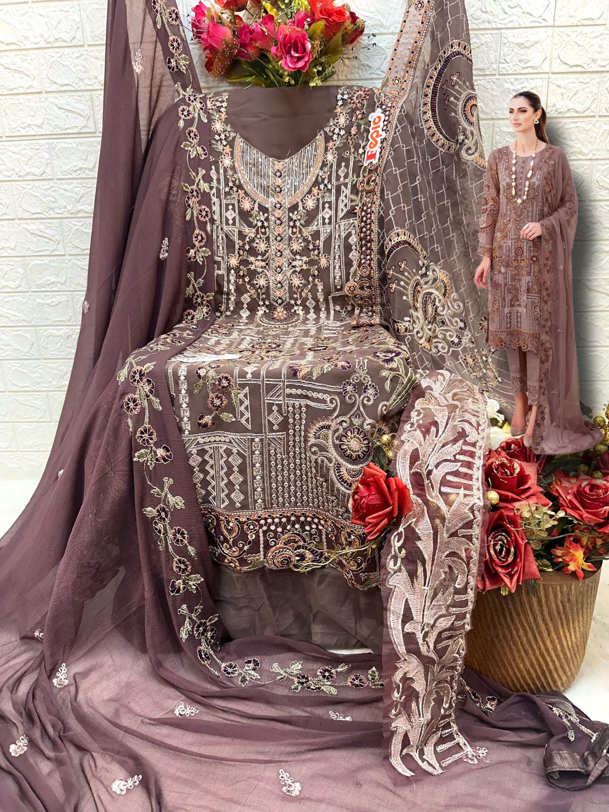 FEPIC C 1636 ROSEMEEN PAKISTANI SUITS WHOLESALE