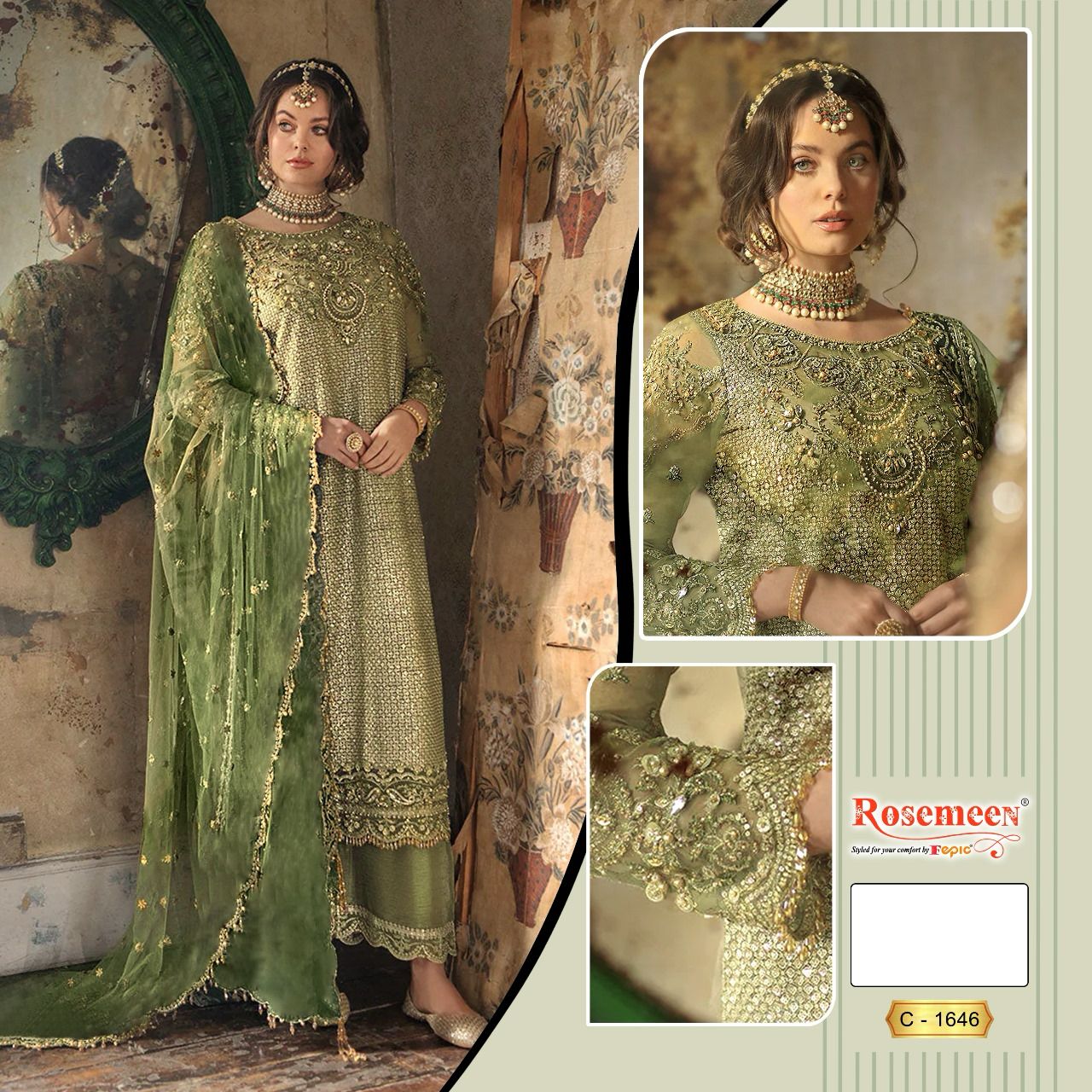 FEPIC C 1646 ROSEMEEN PAKISTANI SUITS IN INDIA