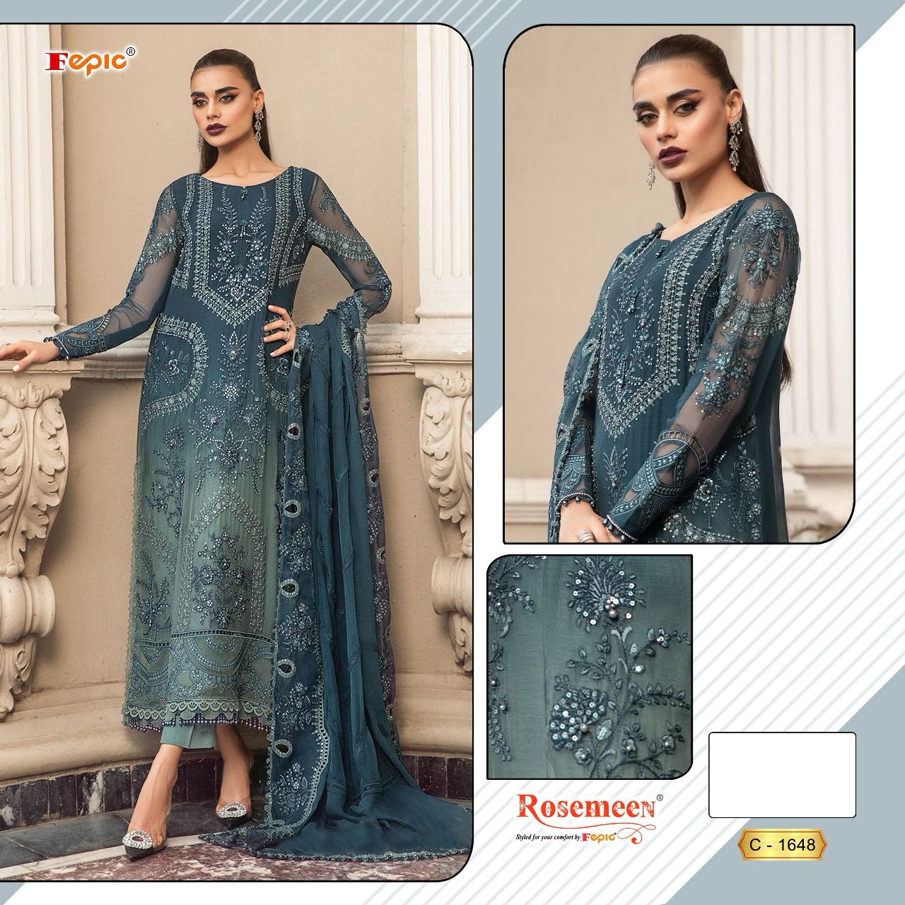 FEPIC C 1648 ROSEMEEN PAKISTANI SUITS IN INDIA