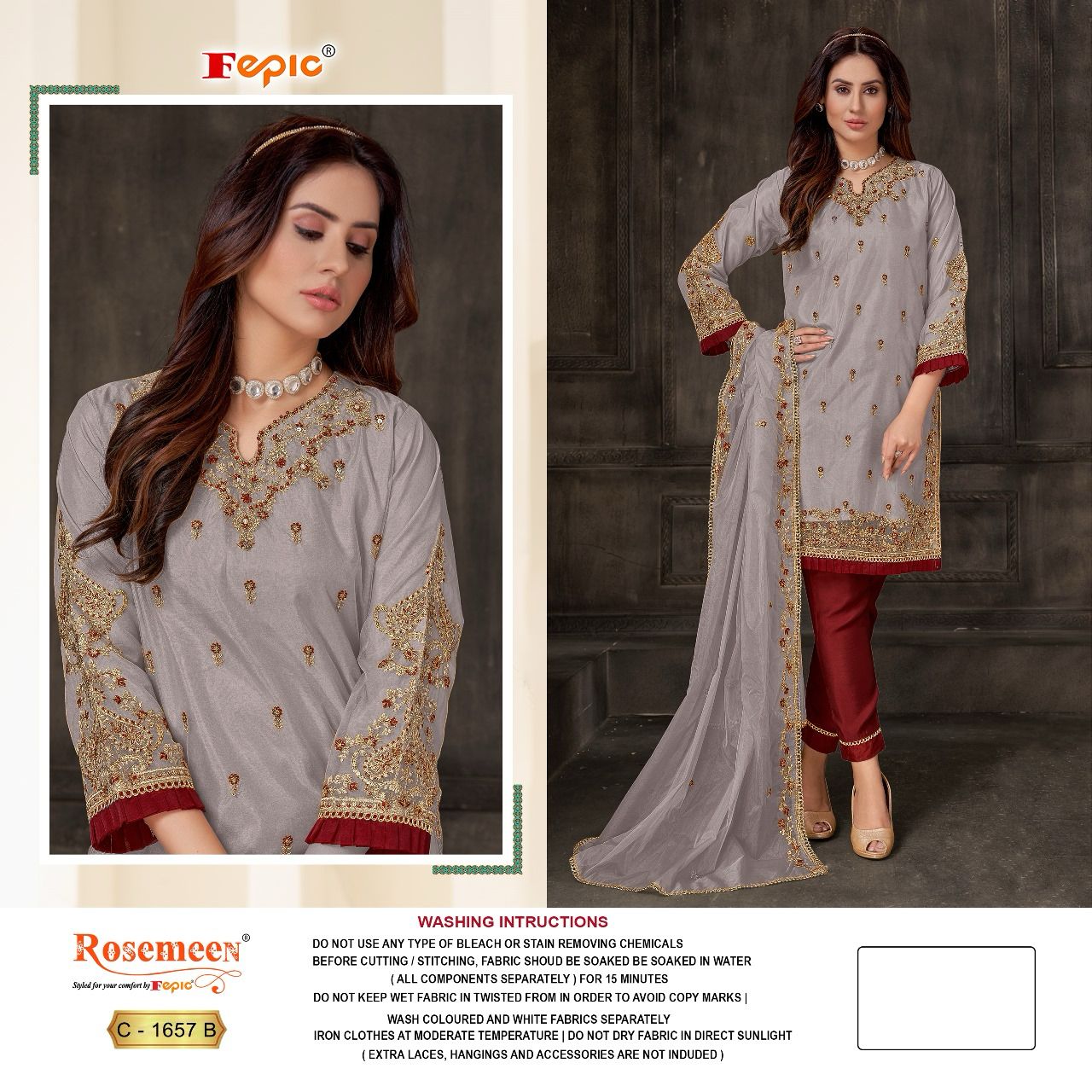 FEPIC C 1657 B ROSEMEEN PAKISTANI SUITS IN INDIA