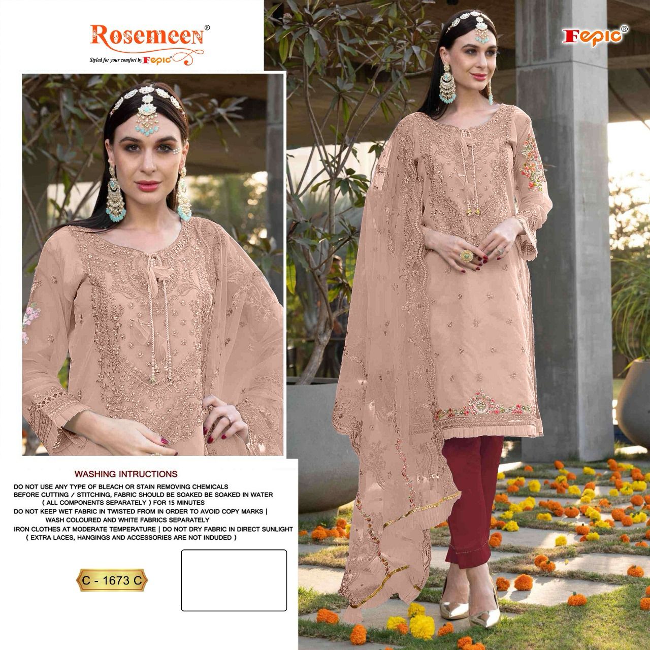 FEPIC C 1673 C ROSEMEEN SALWAR SUITS WHOLESALE