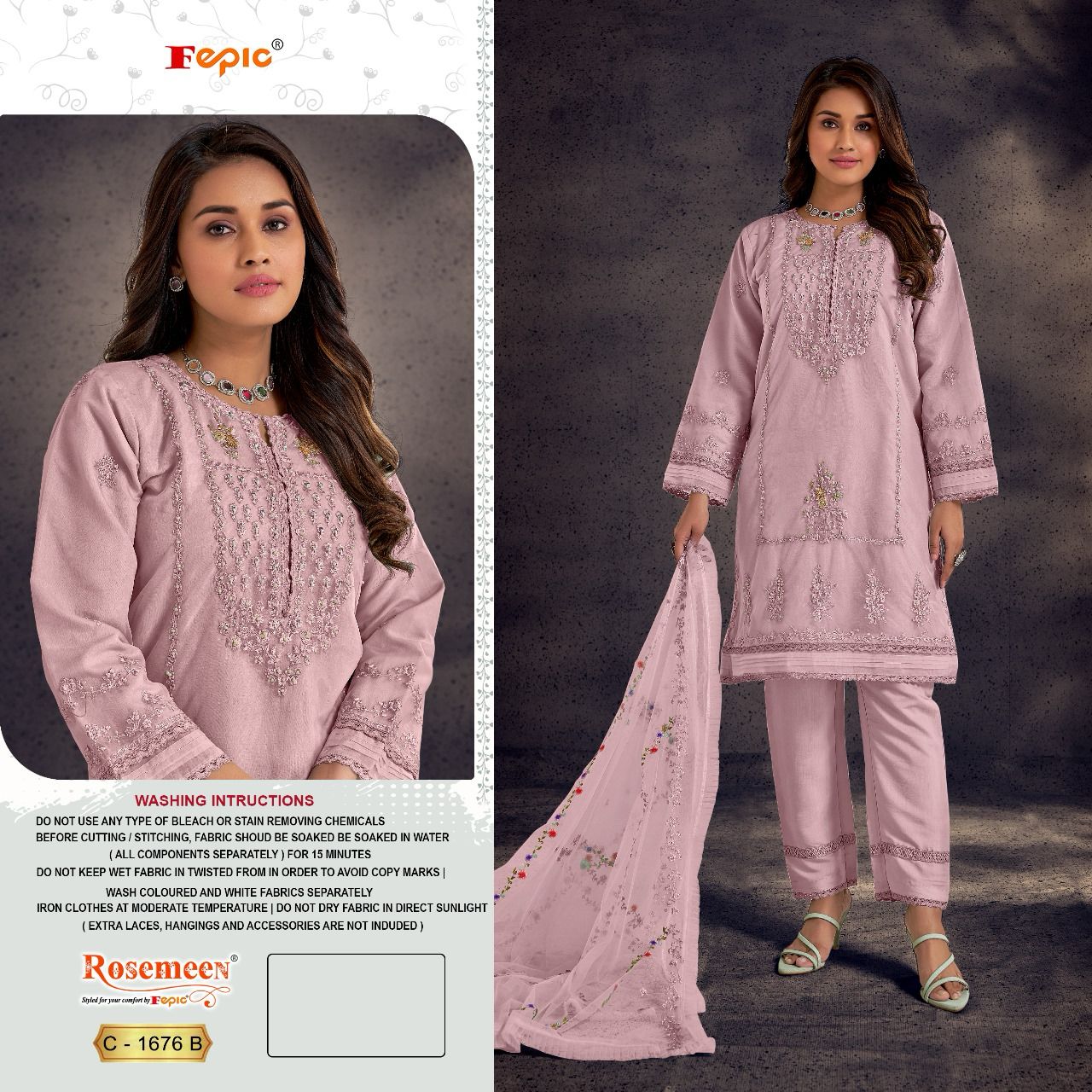 FEPIC C 1676 B ROSEMEEN SALWAR SUITS IN INDIA