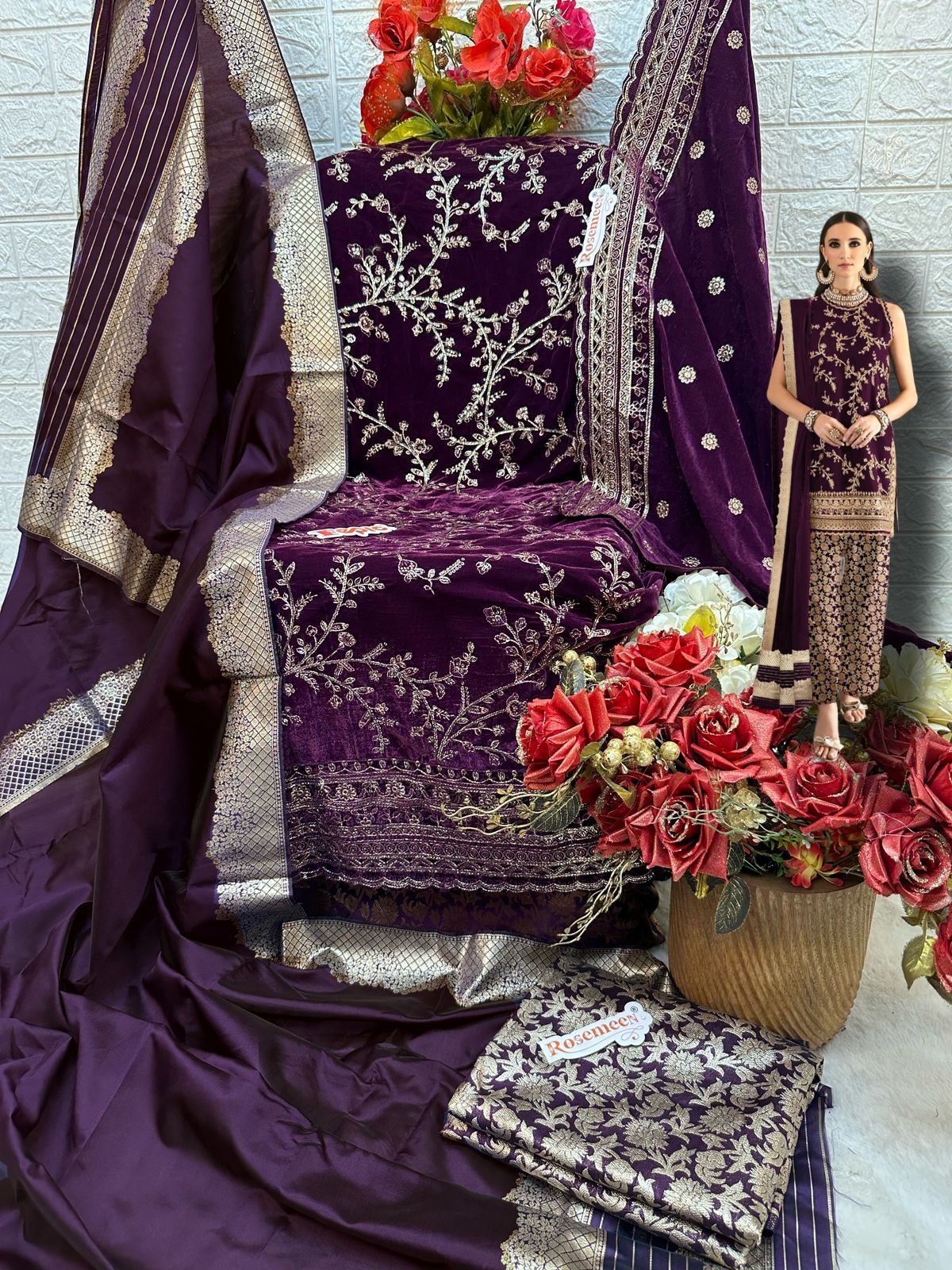 FEPIC V 17021 ROSEMEEN VELVET SALWAR SUITS