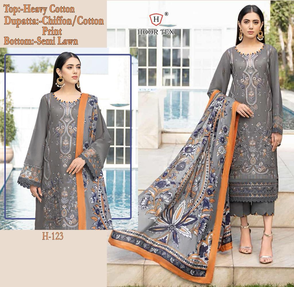 HOOR TEX H 123 PAKISTANI SUITS WHOLESALE