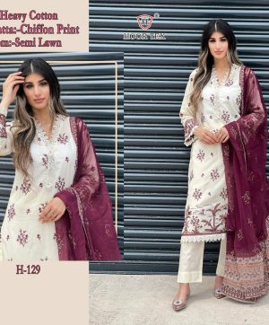 HOOR TEX H 129 PAKISTANI SUITS IN INDIA