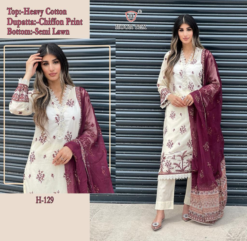 HOOR TEX H 129 PAKISTANI SUITS IN INDIA